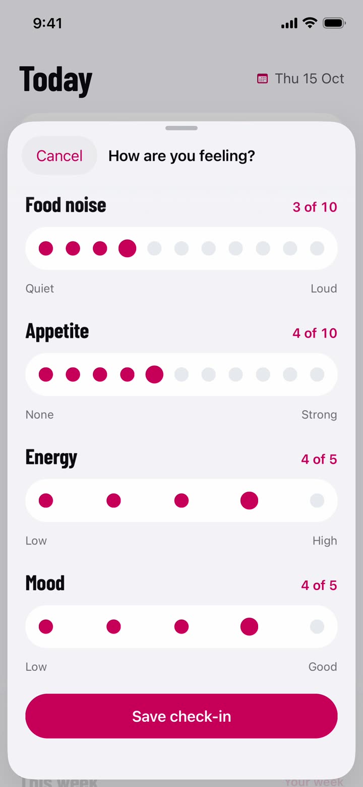 The daily check-in: food noise, appetite, energy and mood
